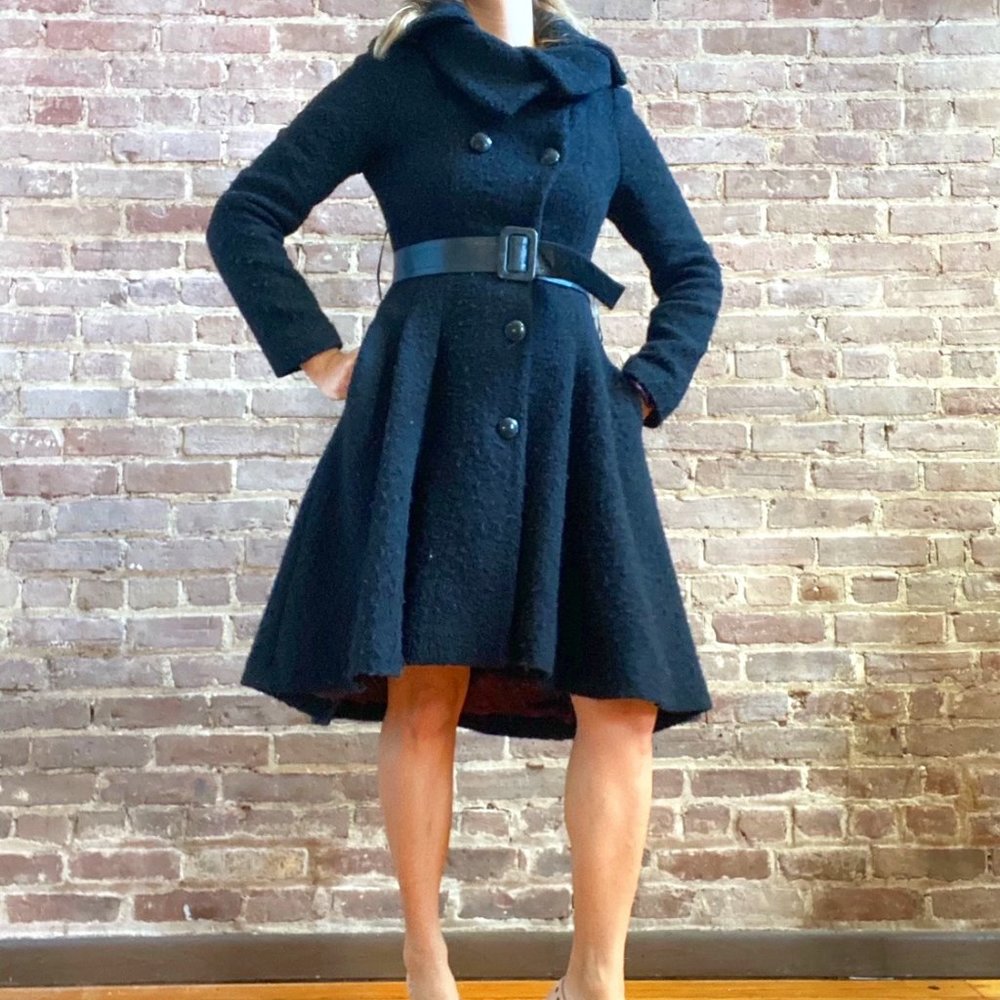 Mackage Wool Pleated Gray Coat, Size S/P